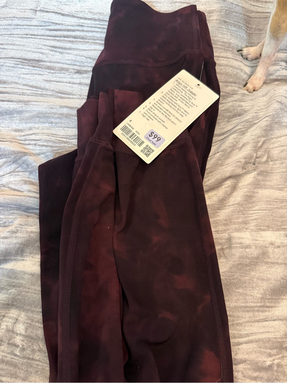 lululemon athletica Burgundy Tie-Dye Leggings